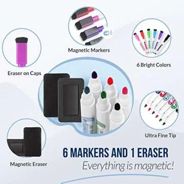 Magnetic Dry Erase Fridge Calendar & Whiteboard Bundle