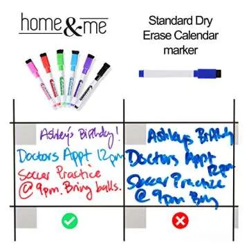 Magnetic Dry Erase Fridge Calendar & Whiteboard Bundle