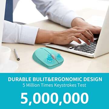 Rapoo Bluetooth 2.4G Wireless Mouse, 2 Bluetooth Channels with 1 USB Receiver Noiseless Mouse, Connect up to 3 Devices, Portable Computer Mice for PC, Tablet, Laptop-Mint Green