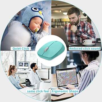Rapoo Bluetooth 2.4G Wireless Mouse, 2 Bluetooth Channels with 1 USB Receiver Noiseless Mouse, Connect up to 3 Devices, Portable Computer Mice for PC, Tablet, Laptop-Mint Green