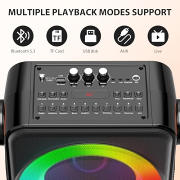 Portable Karaoke Machine with Dual Microphones