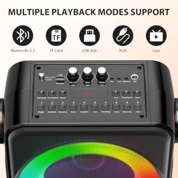 Portable Karaoke Machine with Dual Microphones