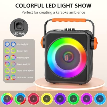 Portable Karaoke Machine with Dual Microphones