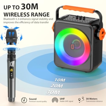 Portable Karaoke Machine with Dual Microphones