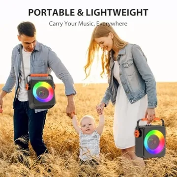 Portable Karaoke Machine with Dual Microphones