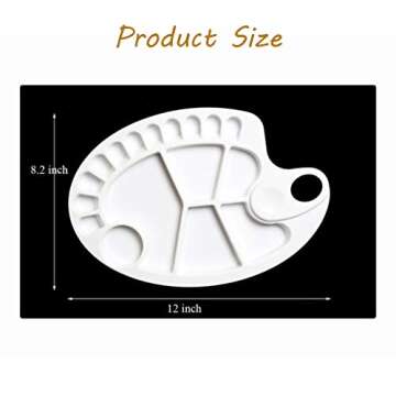 Non-Stick Paint Palette 2 PCS Artist Paint Mixing Tray Palette 11.8 x 8 inches Oval Shaped Easy Clean Art Palette 17 Wells (11.8 x 8 inch/2 PCS)