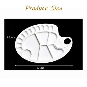 Non-Stick Paint Palette 2 PCS Artist Paint Mixing Tray Palette 11.8 x 8 inches Oval Shaped Easy Clean Art Palette 17 Wells (11.8 x 8 inch/2 PCS)