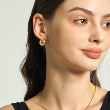 Gold Chunky Teardrop Earrings 18K Gold Plated Elegant Design