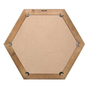 Stonebriar 24" Hexagon Rustic Wall Mirror for Home Decor