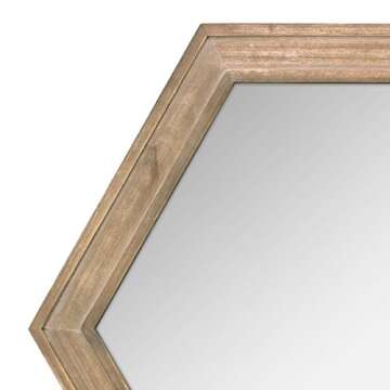 Stonebriar 24" Hexagon Rustic Wall Mirror for Home Decor