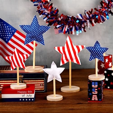 5 Pcs 4th of July Decoration Patriotic Decorations Independence Day Fabric Stars Independence Day Ma...