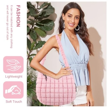 Stylish Quilted Puffer Tote Bag for Fashionable Women