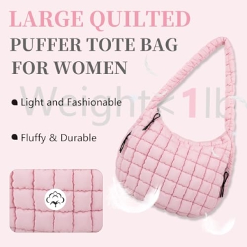 Stylish Quilted Puffer Tote Bag for Fashionable Women