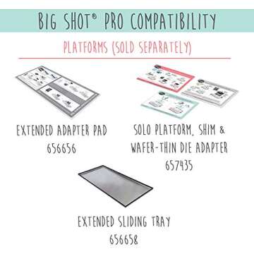 Sizzix 660550 Industrial Strength Die Cutting & Embossing Machine for Arts & Crafts, Scrapbooking & Cardmaking, 13” Opening, Big Shot Pro with Extended Accessories