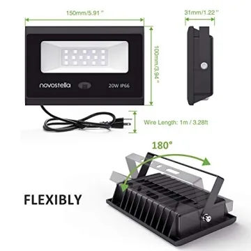 Novostella RGB LED Flood Lights - 20 Colors, Waterproof, Versatile