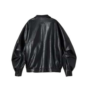 Aelfric Eden Women's Faux Leather Jacket Y2k Motorcycle Bomber Jackets Oversized Moto Jacket Streetw...