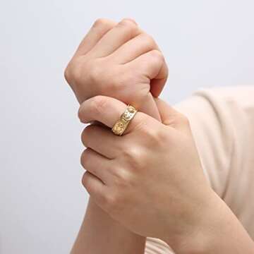 HZMAN Moon Star Sun Statement Ring for All Occasions