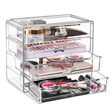 Sorbus Makeup Organizer - 4 Drawer Acrylic Make Up Organizers and Storage for Cosmetics, Jewelry, Be...