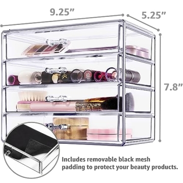 Sorbus Makeup Organizer with 4 Drawers - Elegant Storage Solution