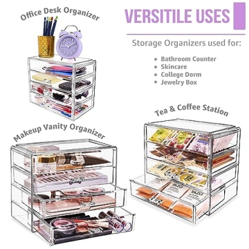 Sorbus Makeup Organizer with 4 Drawers - Elegant Storage Solution