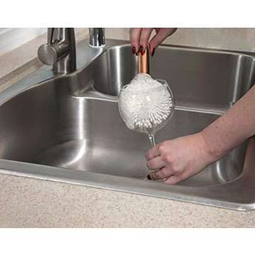 Evriholder Copper Lane, Elegant Farmhouse Style Glass Wine Cleaning Brush