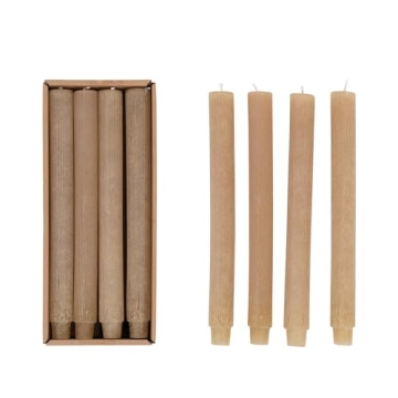 Elegant Unscented Pleated Taper Candles Set of 12