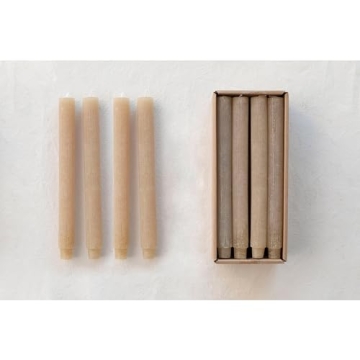 Elegant Unscented Pleated Taper Candles Set of 12