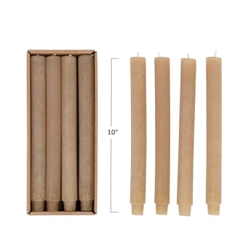 Elegant Unscented Pleated Taper Candles Set of 12