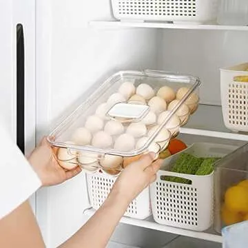 Hacaroa Stackable Egg Holder - Keep Eggs Fresh & Organized