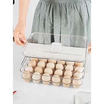 Hacaroa Stackable Egg Holder - Keep Eggs Fresh & Organized