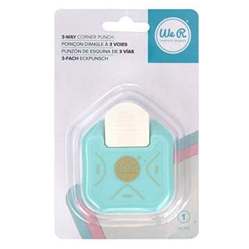 We R Memory Keepers 3 Way Rounded Corner Punch, White, Paper Punches for Crafts, Scrapbook Pages, Photo Corners, Home Décor Projects, Journaling, Invitations, Card Making, and More