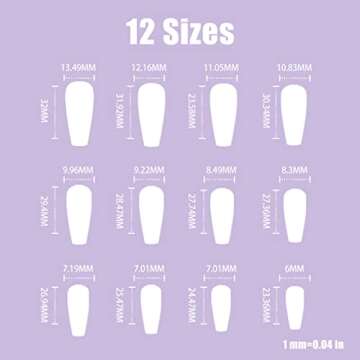 BABALAL Coffin Press on Nails Long Fake Nails Glossy Glue Nails Brown Fall Acrylic Nails Ballerina Manicure Stick on False Nails for Women and Girls