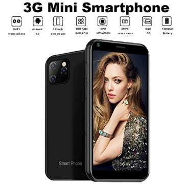 Hipipooo Super Small Mini Smartphone 3G Dual SIM Student Mobile Phone 2GB RAM 16GB ROM Android 8.1 U...
