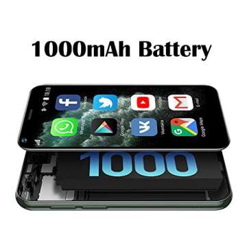 Hipipooo Super Small Mini Smartphone 3G Dual SIM Student Mobile Phone 2GB RAM 16GB ROM Android 8.1 Unlocked Kids Phone Pocket Child Cellphone (Black)