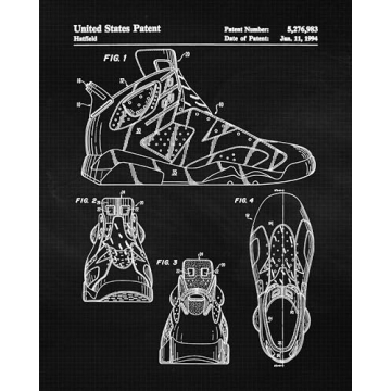 Vintage Sneakers Patent Print for Home Office and Gaming