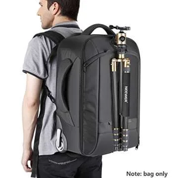 Neewer 2-in-1 Rolling Camera Bag Backpack - Compact and Stylish