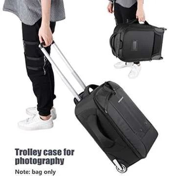 Neewer 2-in-1 Rolling Camera Bag Backpack - Compact and Stylish