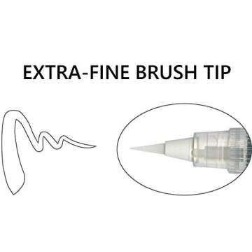 Kuretake Zig Fude Brush Pen White - Refillable, Fine Tip for Lettering & Illustration