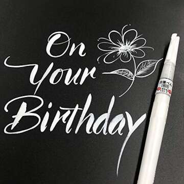 Kuretake Zig Fude Brush Pen White - Fine Tip Brush for Artists