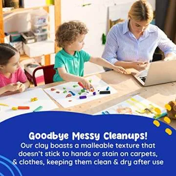 Soft Natural Modeling Clay for Kids - 6 Vibrant Colors