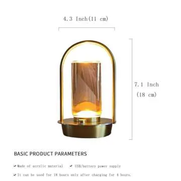 Kipliko Modern Acrylic LED Table Lamp with Arched Metal Frame-Knob Control,Adjustable Brightness,Tri-Color Light Options, Energy-Efficient,Ideal for Bedroom,Living Room,Office.(Gold)