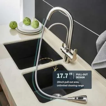 WANFAN Pull Down Kitchen Faucet with Water Filter
