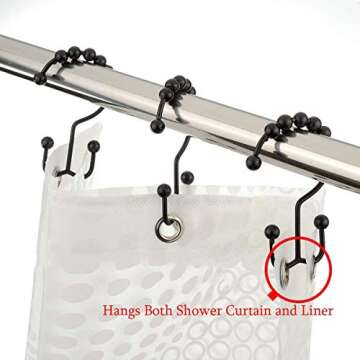 Durable Metal Double Glide Shower Hooks for Elegant Bathrooms