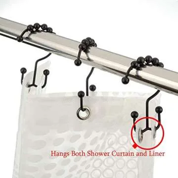 Durable Metal Double Glide Shower Hooks for Elegant Bathrooms