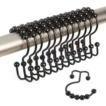 Durable Metal Double Glide Shower Hooks for Elegant Bathrooms