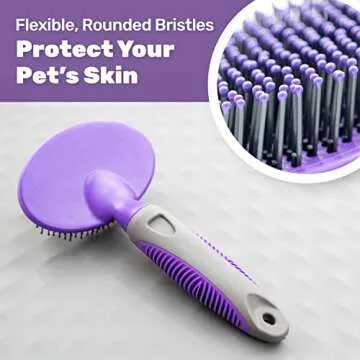 Hertzko Dog Brush - Soft Pin Bristle Pet Brush for Dogs and Cats - Remove Fur, Loose Hair - Comb for Grooming - Dog Brush for Long Haired Dogs and Short Haired Dogs, Cats, Rabbits - Deshedding Tool