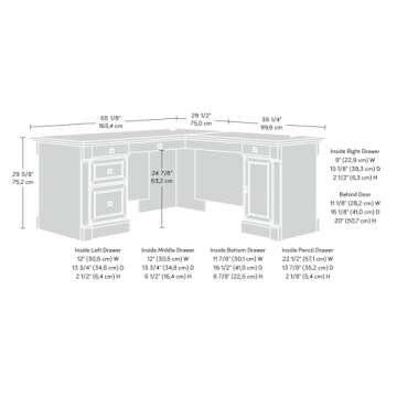 Stylish Sauder Palladia L Shaped Office Desk with Storage