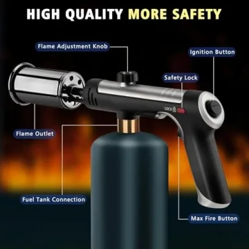 SakerPlus High Heat Propane Torch - Safe & Adjustable Flame