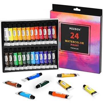MEEDEN Watercolor Paint Set 24 Colors Non-Toxic Art Supplies