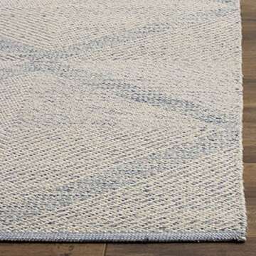 SAFAVIEH 6' x 9' Montauk Area Rug - Light Blue Handmade Cotton